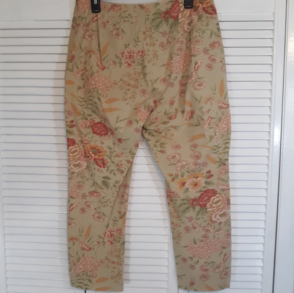 Ralph Lauren floral crop Capri pants sz 10 *C7 - Picture 5 of 7